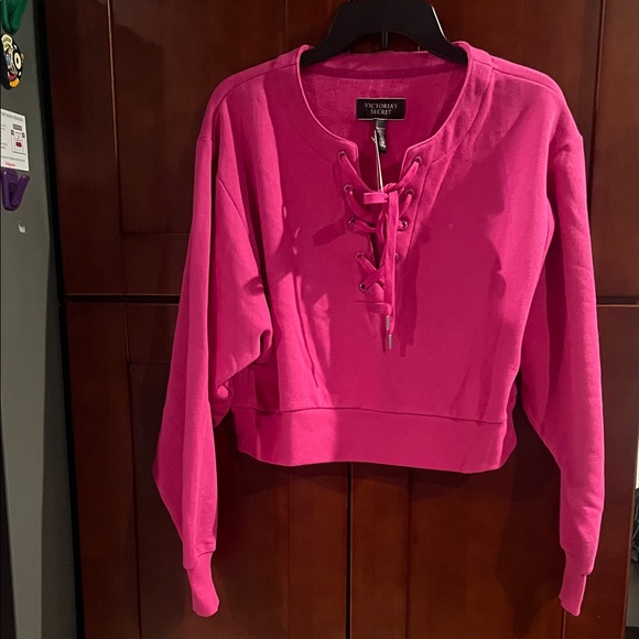 Victoria's Secret Tops - Victoria's Secret Fuchsia Lace-Up Top